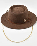 Ribbon-Trim Straw Sun Hat