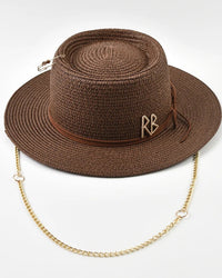 Ribbon-Trim Straw Sun Hat