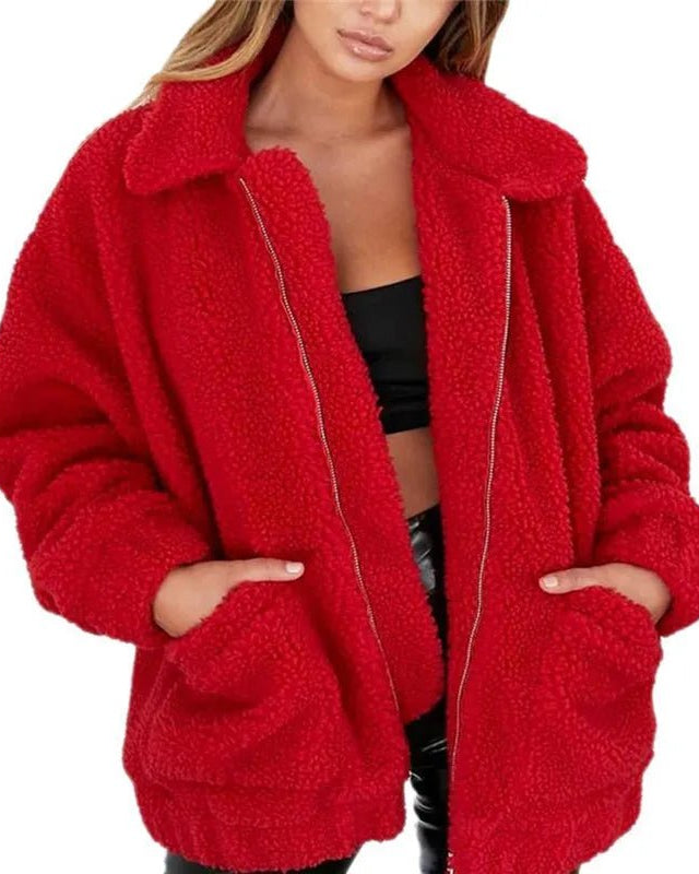 Teddy Fleece Faux Fur Jacket