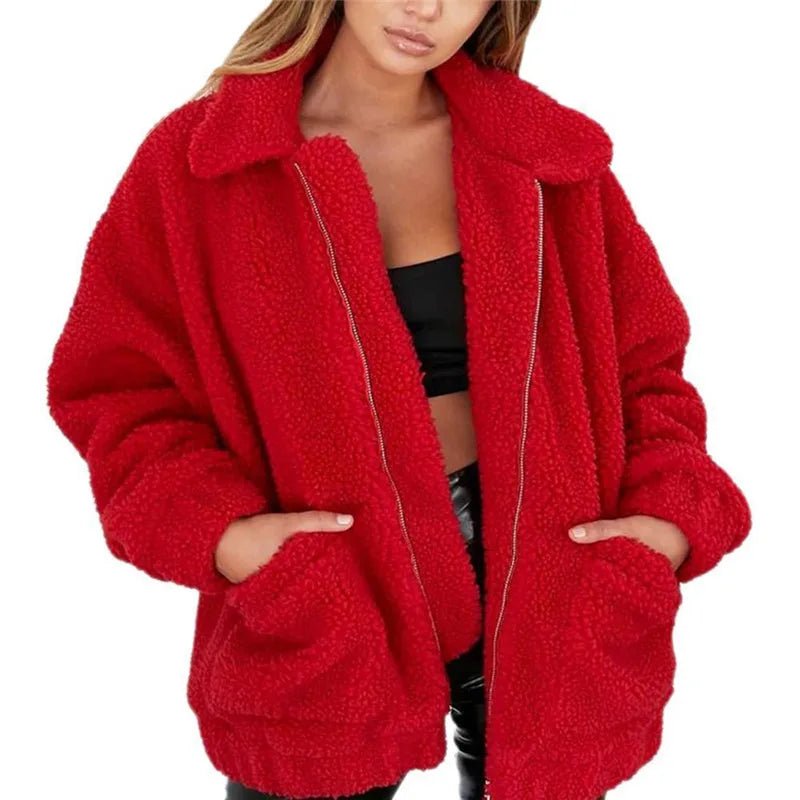 Teddy Fleece Faux Fur Jacket