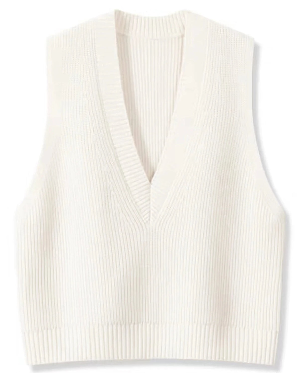 Merino Wool Knitted V-Neck Vest