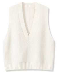 Merino Wool Knitted V-Neck Vest