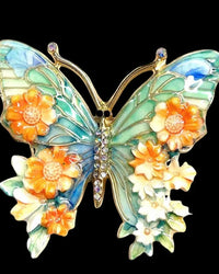 Colorful Butterfly-Shaped Brooch