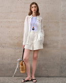 High-Waisted Casual Linen Shorts
