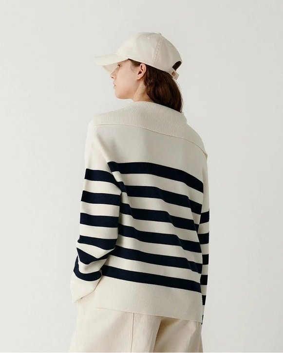 Striped Wool Base Shirt Sweater