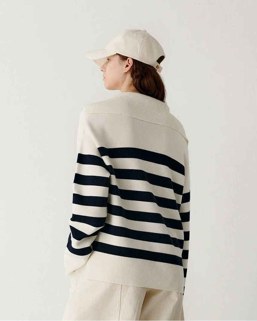 Striped Wool Base Shirt Sweater