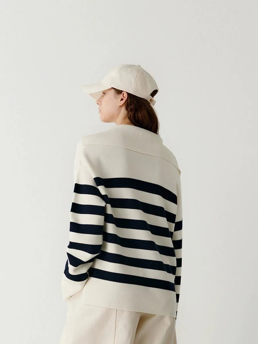 Striped Wool Base Shirt Sweater