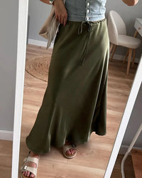 Satin A-Line Maxi Skirt