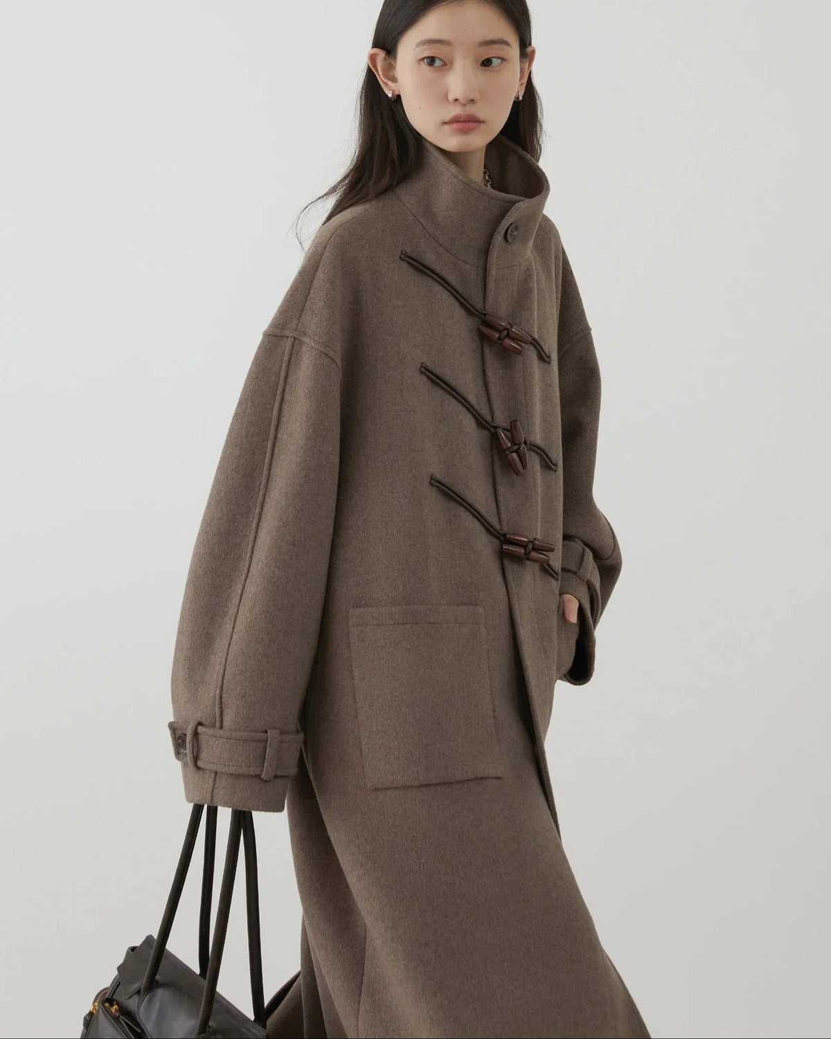 Horn Button Wool Blend Coat