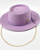 Ribbon-Trim Straw Sun Hat