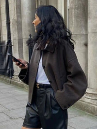 Single Breasted Cropped Jacket