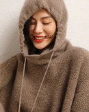 Pure Cashmere Knitted Fashion Scarf And Hat