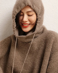 Pure Cashmere Knitted Fashion Scarf And Hat