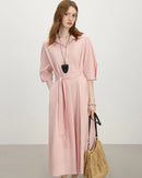 New Belted A-Line Loose Shirt Dress