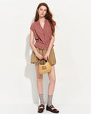 V-Neck Sleeveless Cotton Blouse