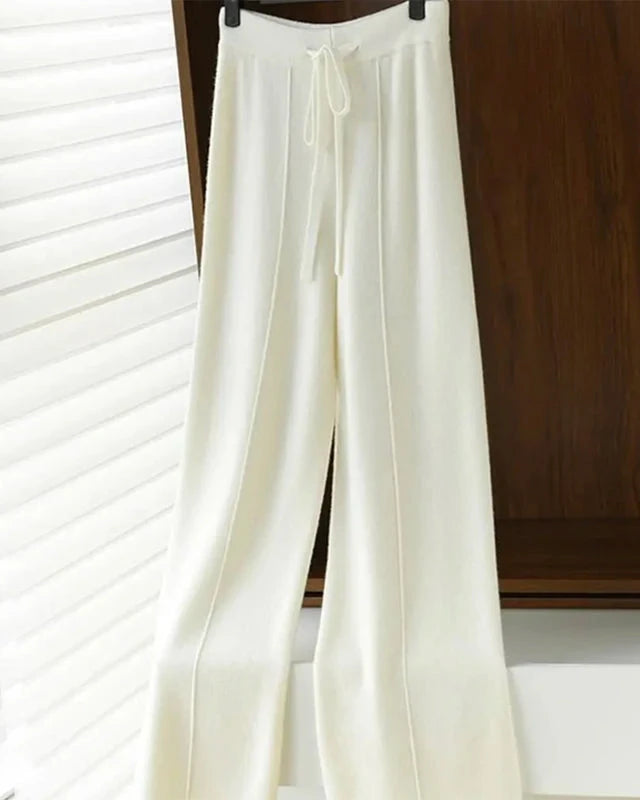 Merino Wool Wide Leg Knit Pants