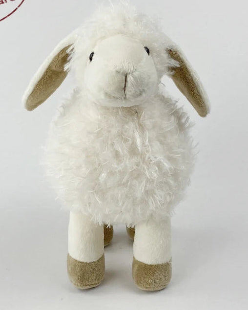 Soft plush sheep stuffed doll with PP cotton filling. Safe, skin-friendly, and closely stitched — a sweet sleeping companion and gift for babies and children.