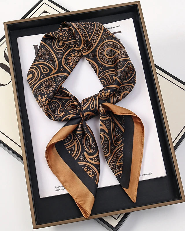 Multifunction Paisley Square Silk Scarf