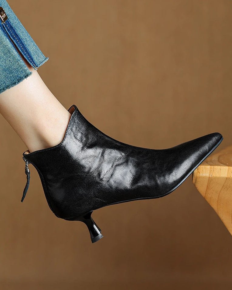 Retro Pointed-Toe Fashion Chunky Heel Ankle Boots