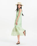 Draped A-Line Sleeveless Maxi Dress