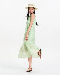 Draped A-Line Sleeveless Maxi Dress
