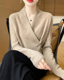 Loose And Soft V-Neck Wool Knit Cardigan