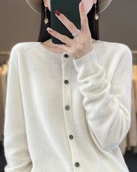 Pure Wool O-Neck Cardigan