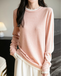 Layered-Look Wool-Blend Knit Top