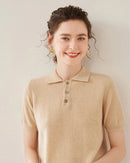 Women's Short Sleeve Polo Sweater