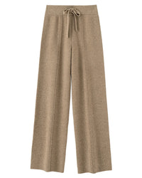 Merino Wool Lace-Up Wide-Leg Trousers