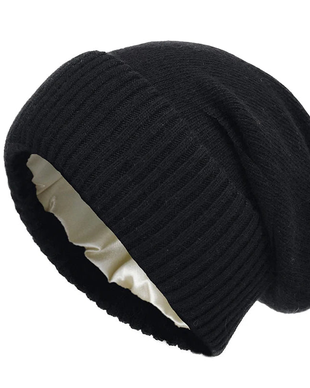 Satin-Lined Cashmere Beanie