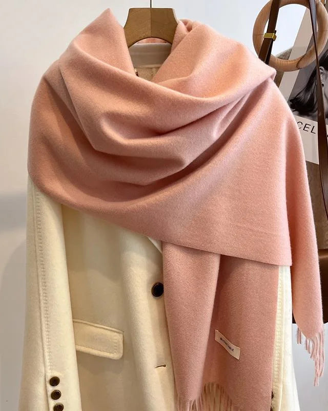 Faux Cashmere Tassel Wrap Scarf