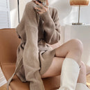 Vintage Round-neck Belted Knitted Dress