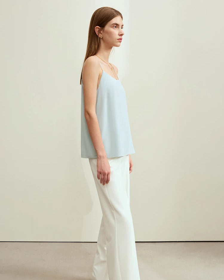Chiffon Halter-Neck Straight-Cut Tank Top