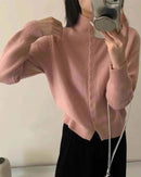 Comfortable Stand-Collar Single-Breasted Sweater