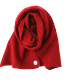 Merino Wool Jacquard Twist Button Neck Scarf