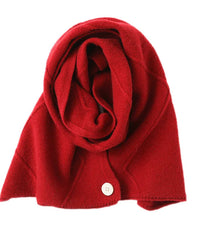 Merino Wool Jacquard Twist Button Neck Scarf