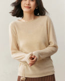 Cashmere Rolled-Up Round Neck Loose Sweater