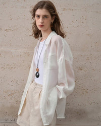 Casual Loose Single-Breasted Long-Sleeved Shirt