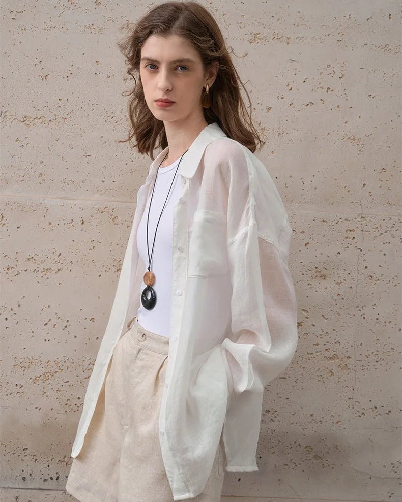 Casual Loose Single-Breasted Long-Sleeved Shirt