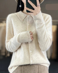 Mink Cashmere Polo Cardigan