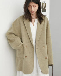 Wool-Blend Double-Breasted Midi Overcoat