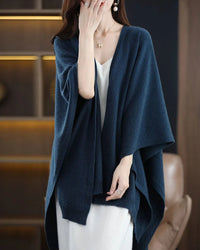 Plus-Size Wool Casual Cardigan Shawl