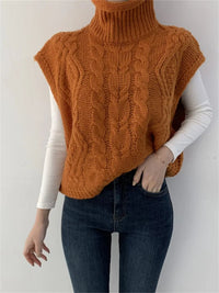 Half High Collar Vintage Vest Sweater