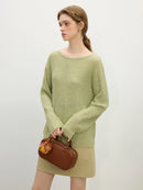 Linen Natural Loose Knitted Tops