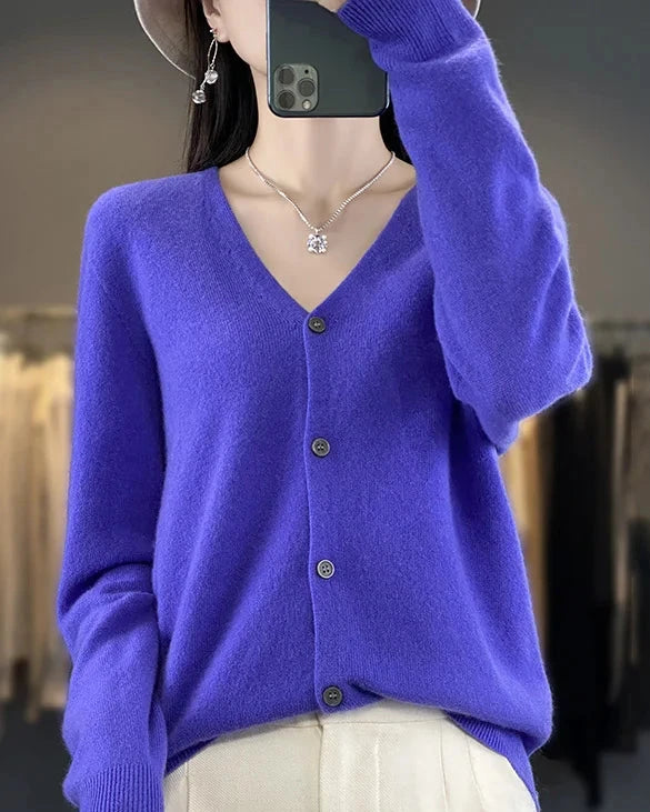 Merino Wool V-Neck Cardigan
