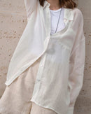 Casual Loose Single-Breasted Long-Sleeved Shirt