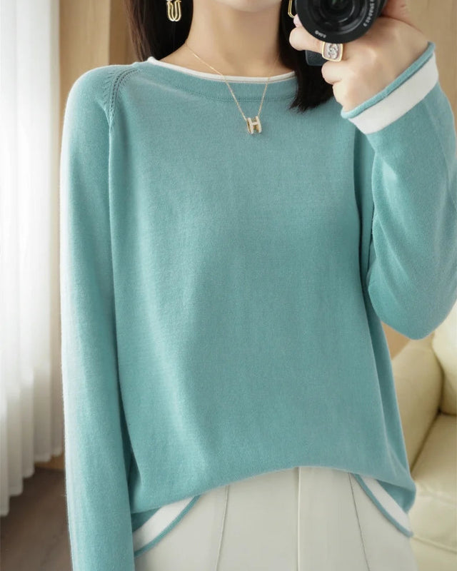 Cotton Round Neck Knit Sweater