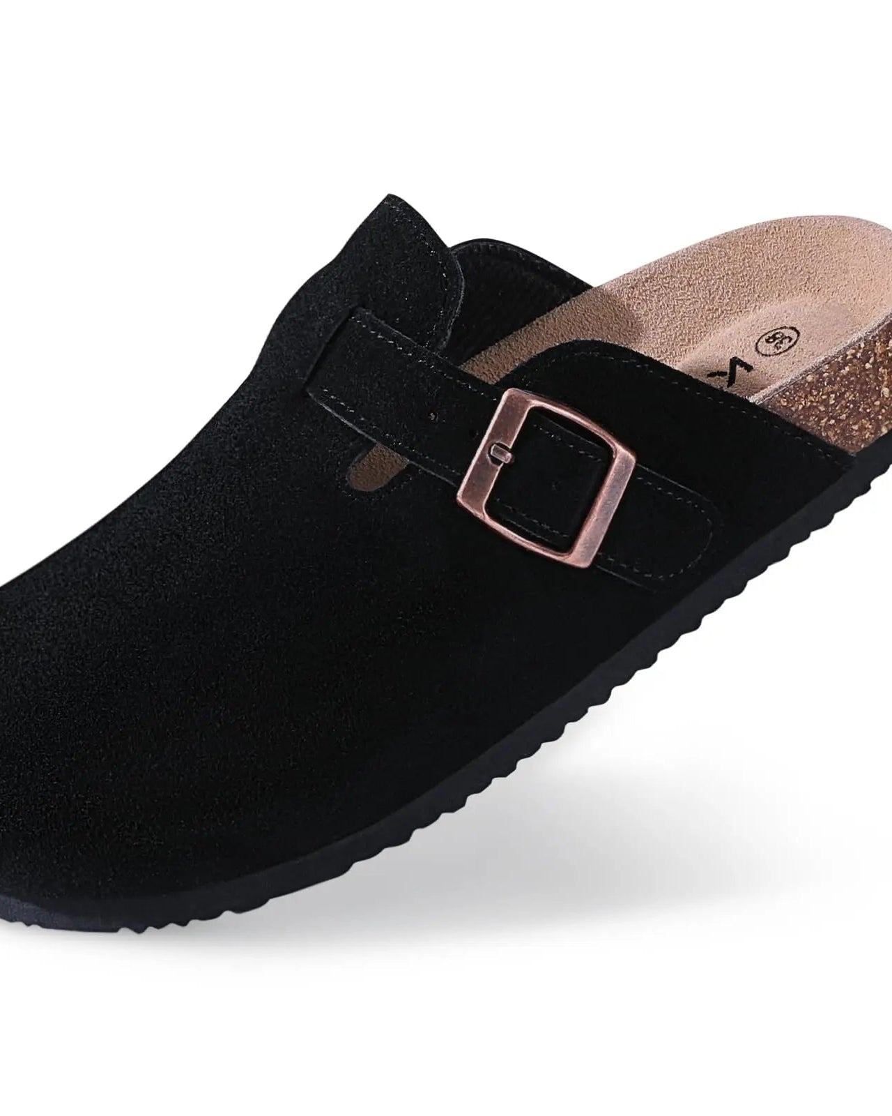 Suede Platform Cork Insole Slippers