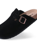 Suede Platform Cork Insole Slippers